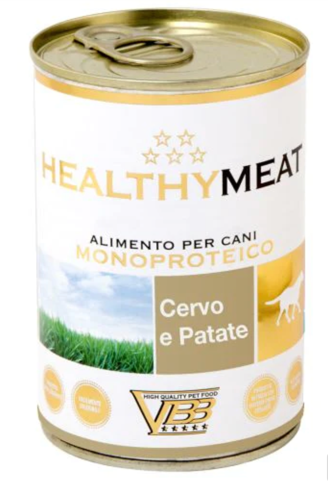 Healthymeat Cervo con Patate (su elniena ir bulvėmis) monoproteininis paštetas šunims 400g,