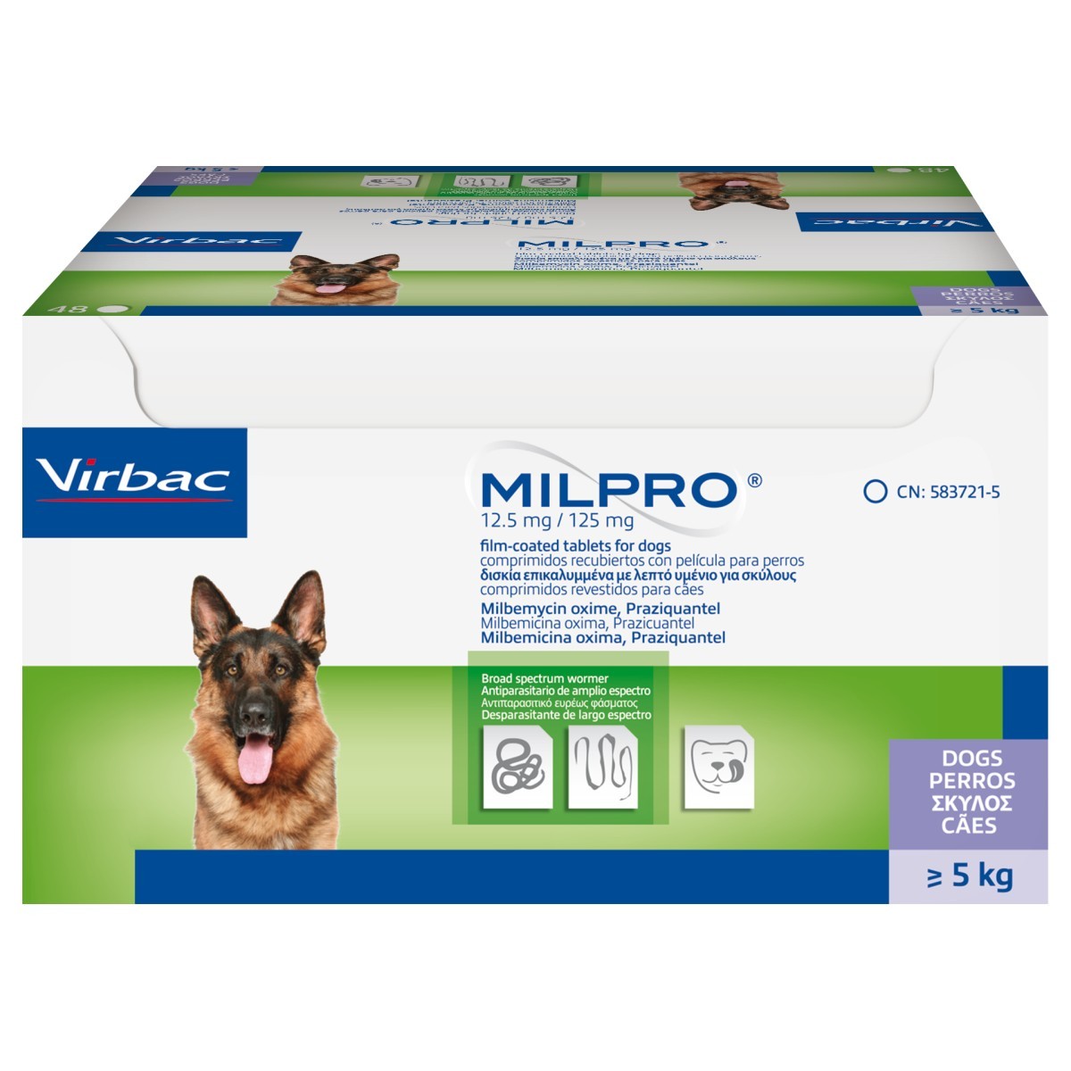 MILPRO 12,5 mg/125 mg, tabletės šunims 5-25 kg, 1 tabletė