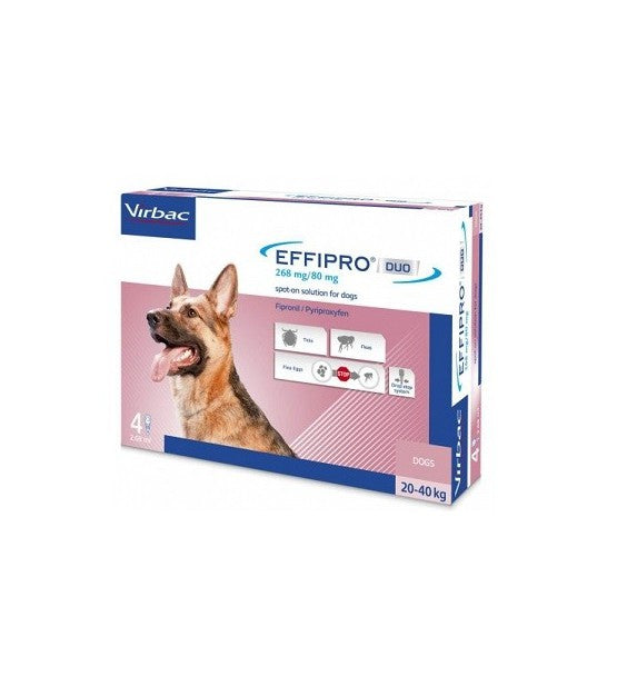 Effipro Duo Užlašinamasis tirpalas šunims nuo blusų ir erkių