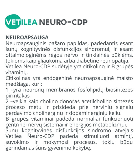 VETILEA NEURO - CDP neuroapsauginis papildas šunims